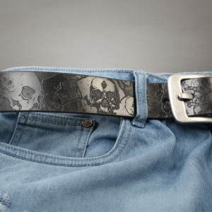 Third Eye Skull Leather Belt