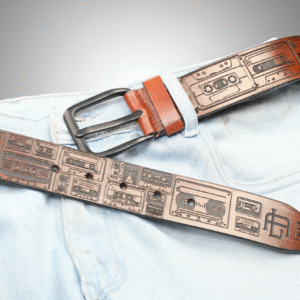 Retro Cassette Tape Leather Belt