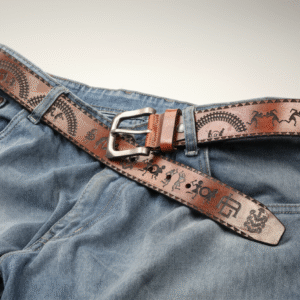 Joyful Warli Rhythm Leather Belt