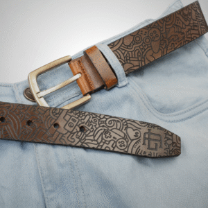 Infinite Doodle Leather Belt