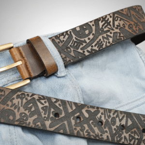 Phoenician Calligraphy Leather Belt